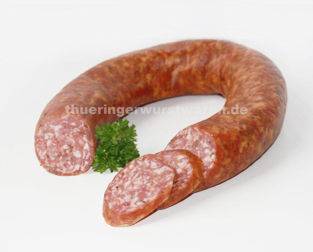 Original Thüringer Bratwurst mit Kümmel im Ring - Fleischerei Müller ...