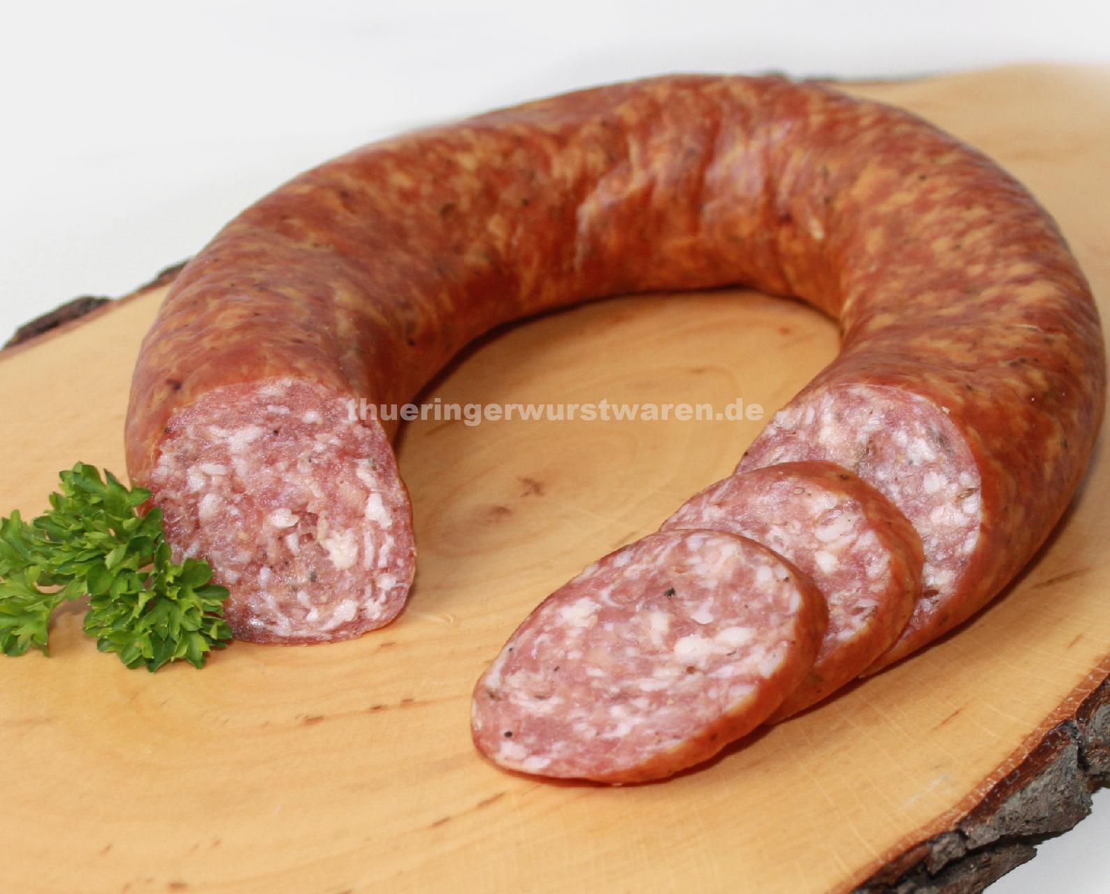 Original Thüringer Bratwurst mit Kümmel im Ring - Fleischerei Müller ...